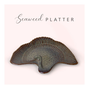 Fancy seaweed Swan Ceramic platter - The Knot and Bow